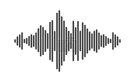 Sound wave in pulse vibration form for musical equalizer. Vector illustration in graphic design isolated