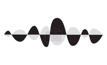 Ilustración de Sound wave signal in curve form for music or audio podcast. Vector illustration in graphic design isolated - Imagen libre de derechos