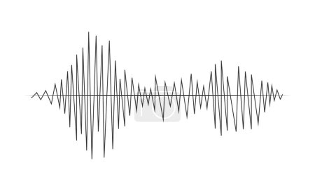 Téléchargez les illustrations : Sound wave with black lines signal for audio and song equalizer. Vector illustration in graphic design isolated - en licence libre de droit