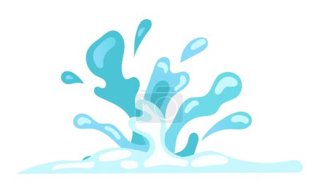 Illustration for Blue water motion effect with flowing splashes and drops. Vector illustration in comic cartoon design - Royalty Free Image