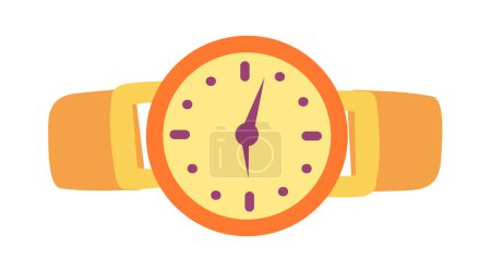 Ilustración de Reloj de pulsera con pulsera de oro de diseño plano. Modelo de accesorios de moda. Ilustración vectorial aislada. - Imagen libre de derechos