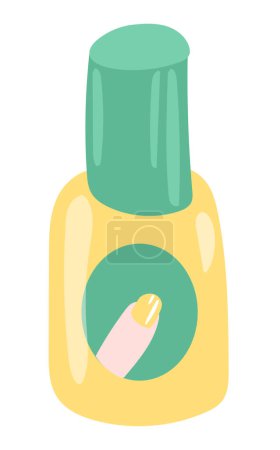 Illustration for Nail polish in flat design. Cosmetic product in bottle for manicure. Vector illustration isolated. - Royalty Free Image