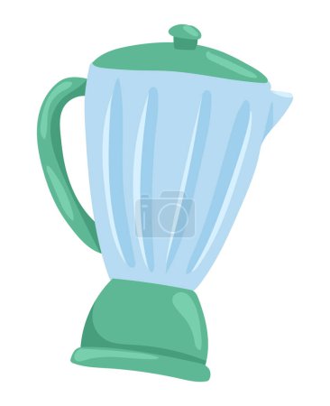 Illustration for Blender with cup or smoothie maker in flat design. Kitchenware appliance. Vector illustration isolated. - Royalty Free Image