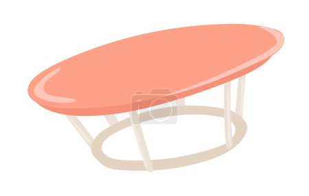 Illustration for Round coffee table in flat design. Modern furniture for living room. Vector illustration isolated. - Royalty Free Image
