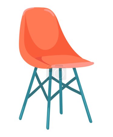 Ilustración de Sillón rojo de diseño plano. Elegante silla en las piernas altas para el interior. Ilustración vectorial aislada. - Imagen libre de derechos