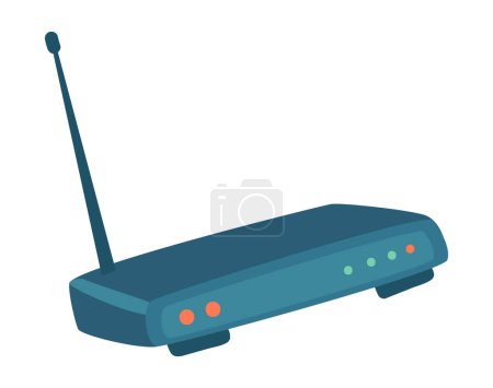 Ilustración de Router Wi Fi de diseño plano. Equipo inalámbrico de Internet con antena. Ilustración vectorial aislada. - Imagen libre de derechos