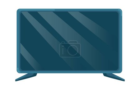 Illustration for Monitor in flat design. Widescreen television display or computer screen. Vector illustration isolated. - Royalty Free Image