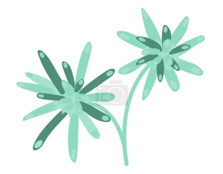 Ilustración de Hojas abstractas planta plana en diseño plano. Folletos verdes en rama. Ilustración vectorial aislada. - Imagen libre de derechos