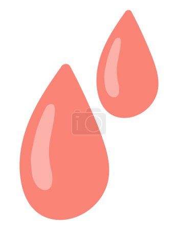 Ilustración de Gotas de sangre en diseño plano. Gotitas rojas para donación o transfusión. Ilustración vectorial aislada. - Imagen libre de derechos