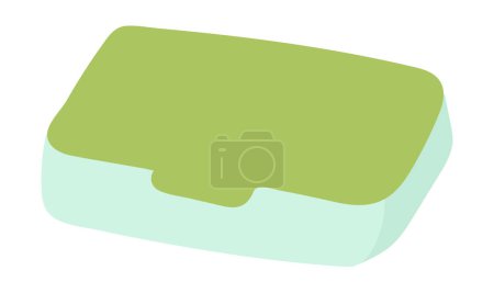 Illustration for Plastic lunch box in flat design. Container for food with closed lid. Vector illustration isolated. - Royalty Free Image