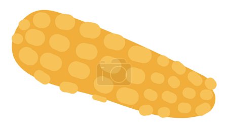 Illustration for Yellow corn in flat design. Natural sweet corncob, organic vegetable. Vector illustration isolated. - Royalty Free Image