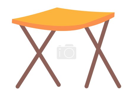 Illustration for Camping folding table in flat design. Portable outdoor tourist furniture. Vector illustration isolated. - Royalty Free Image