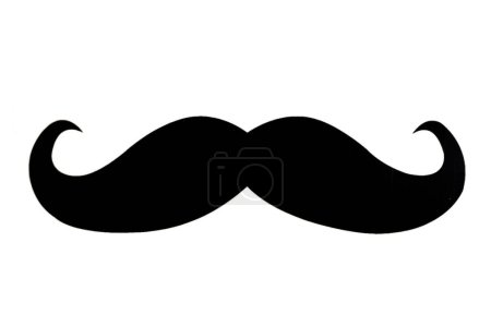 Foto de Figura de bigote negro sobre fondo blanco aislado - Imagen libre de derechos