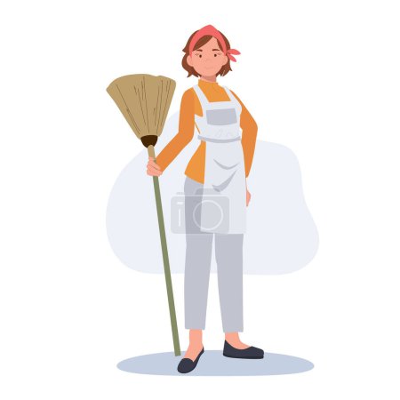 Illustration for Housekeeping, cleaning concept. Flat vector cartoon character illustration. - Royalty Free Image