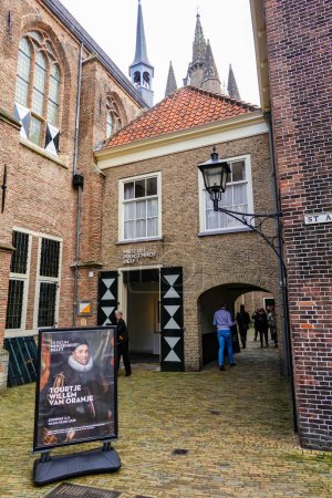 Photo for Delft, Netherlands The entrance ot the Prinsehof Museum and passageway. - Royalty Free Image
