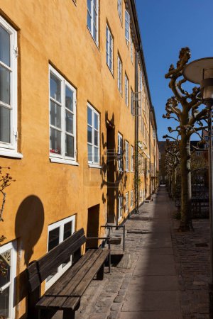 Foto de Copenhague, Dinamarca La pintoresca Rosengade en el distrito de Osterbro. - Imagen libre de derechos