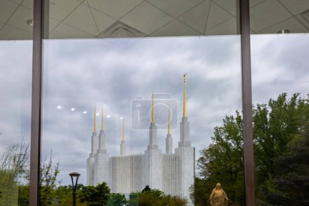 Photo for Kensington, Maryland  April 26, 2024 A reflection of the Mormon Temple, or the Washington D.C. Temple - Royalty Free Image