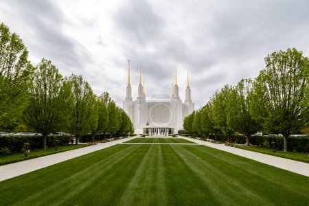 Photo for Kensington, Maryland  April 26, 2024 The exterior and lawn of the  Mormon Temple, or the Washington D.C. Temple - Royalty Free Image
