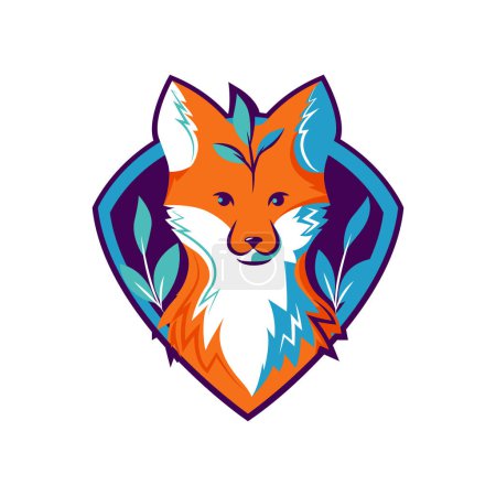 Téléchargez les illustrations : The head fox mascot sport logo in vector illustration - en licence libre de droit
