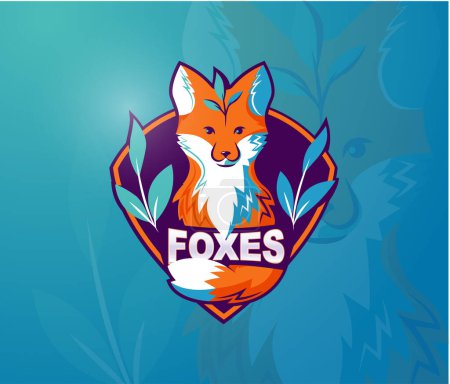Téléchargez les illustrations : The little fox mascot logo of with text for kids in vector illustration.... - en licence libre de droit