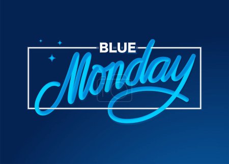 Illustration for Magic banner about Blue monday. Motivational design, vector Illustration with text - Royalty Free Image