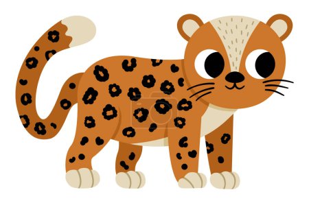 Illustration for Vector amur leopard icon. Endangered species illustration. Cute extinct animal isolated on white background. Funny wild animal illustration for kids. Nature protection concep - Royalty Free Image
