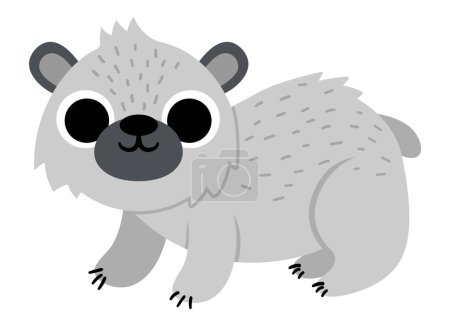 Illustration for Vector polar bear icon. Endangered species illustration. Cute extinct animal isolated on white background. Funny wild animal illustration for kids. Nature protection concep - Royalty Free Image
