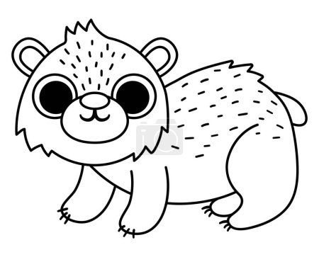 Illustration for Vector black and white polar bear icon. Endangered species line illustration. Cute extinct animal. Funny wild animal illustration for kids. Nature protection concept or coloring pag - Royalty Free Image