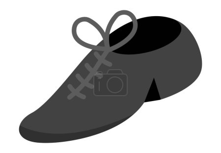Illustration for Vector groom shoe icon. Cute boyish foot wear. Wedding ceremony clothes. Cute gentleman costume par - Royalty Free Image