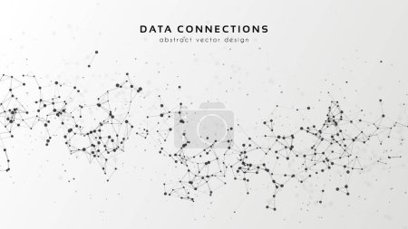 Illustration for Abstract mesh vector background. Futuristic technology style card. Lines, point, planes in 3d space - Royalty Free Image