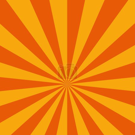 Illustration for Retro Groovy 70s background. Y2k aesthetic sunburst. Retro sun ray background. Red and yellow colors. Trendy vector backdrop. - Royalty Free Image