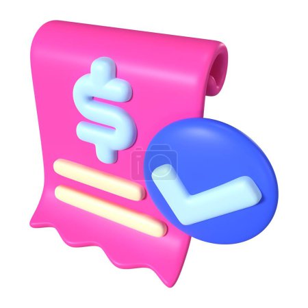 This is Invoices 3D Render Illustration Icon, high resolution jpg file, isolated on a white background