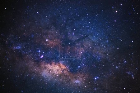 Photo for Close up milky way galaxy with stars and space dust in the universe, Long exposure photograph, with grain. - Royalty Free Image