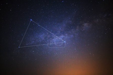 Summer triangle and milky way