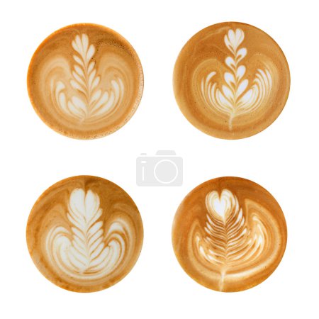 formas de arte latte sobre fondo blanco
