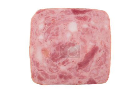 Photo for Squared slice of ham isolated on whitebackground - Royalty Free Image