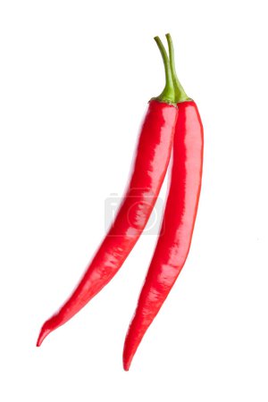 Photo for Red chili or chilli cayenne pepper isolated on white background - Royalty Free Image