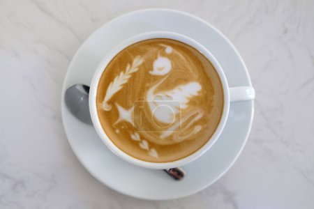 Foto de Café latte arte en la cafetería - Imagen libre de derechos