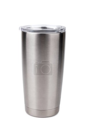 Photo for Thermos bottle, Tumbler glass on white background - Royalty Free Image