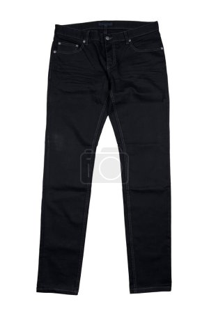 Foto de Nuevo vaquero negro Jeans aislado sobre fondo blanco - Imagen libre de derechos