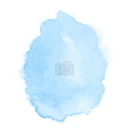 Foto de Acuarela azul abstracta sobre fondo blanco.El color que salpica en el papel.Es un dibujado a mano
. - Imagen libre de derechos