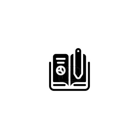 Ilustración de Escribir libro glifo icono, logotipo e ilustración Vector - Imagen libre de derechos