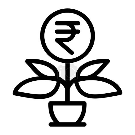 Téléchargez les illustrations : Investissement dans l'icône de la roupie indienne - en licence libre de droit