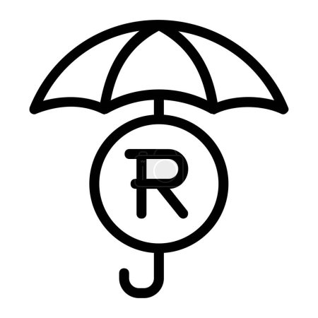 Ilustración de South African Rand Financial Protection Icon - Imagen libre de derechos