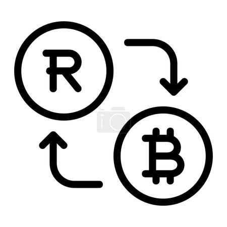 Ilustración de South African Rand Exchange to Cyptocurrency Icon - Imagen libre de derechos