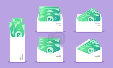 Ilustración de Burmese Kyat Money in Envelope - Imagen libre de derechos
