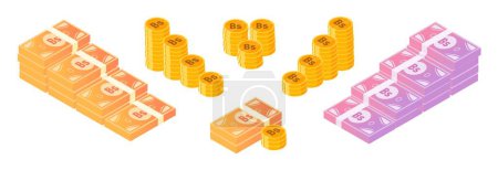 Boliviano and Venezuelan Bolivar Money and Coin Bundle Set