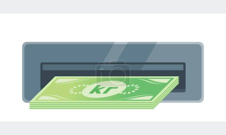 Ilustración de Retirar Krona o Krone Money de ATM Illustration - Imagen libre de derechos
