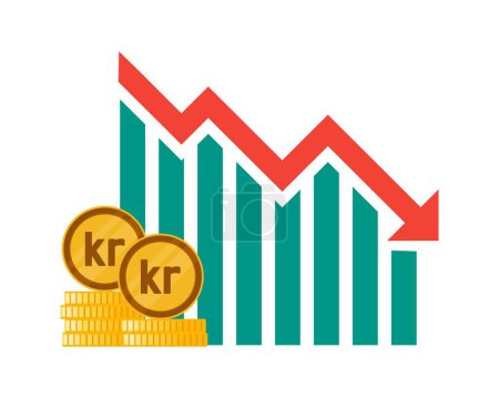 Krona or Krone Exchange Rate Value Decrease Down