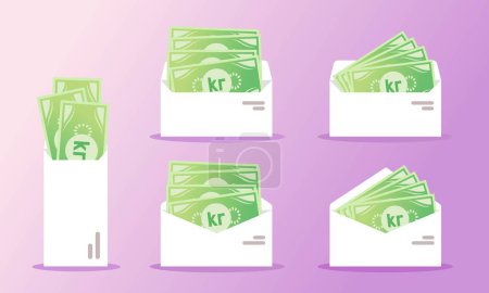 Krona or Krone Money in Envelope